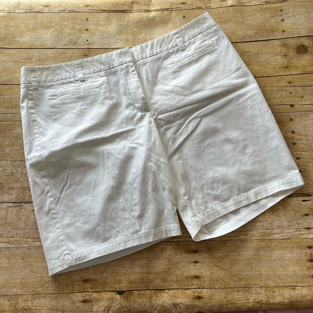 Lands' End White Long Shorts 18W Flat Front